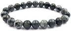 AAA Natural " " LARVIKITE "Gemstone 8mm Round Beaded Stretchable Elastic Bracelet for Gift,Designer Meditation Bracelet,Friendship Couple Bracelet,Bye Bye Anxiety Bracelet for Unisex