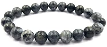 AAA Natural " " LARVIKITE "Gemstone 8mm Round Beaded Stretchable Elastic Bracelet for Gift,Designer Meditation Bracelet,Friendship Couple Bracelet,Bye Bye Anxiety Bracelet for Unisex