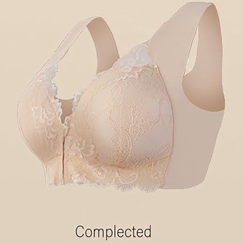 Seamless Bras for Women Front Closure No Underwire Bras Lace Breathable Push Up Bralette Convenient Comfort Bra