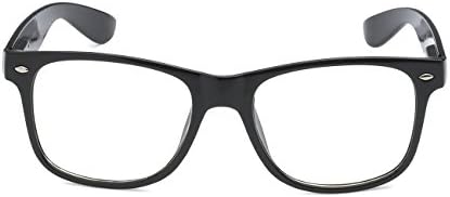 MODA Retro Nerd Geek Oversized Black Framed Spring Temple Clear Lens Eye Glasses