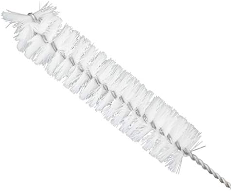 EISCO 12PK Bristle Cleaning Brushes with Fan-Shaped Ends, 9" - Twisted Stainless Steel Wire Handle - Ideal for 0.6" - 0.8" Diameter Tubes, Bottles, Flasks, Cylinders, Jars, Vases, Cups