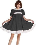 Dress Plus Size PVC Uniform Black Women Dress 7XL Party,Black,XXL