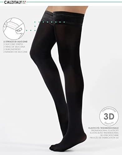 CALZITALY Opaque Thigh High Pantyhose, S, M/L, L/XL, XXL, XXXL, XXXXL