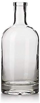 Nakpunar 25 oz Nordic Heavy Base Glass Liquor Bottle with T-Top Synthetic Closure and Bonus Regular Cork – Made in USA