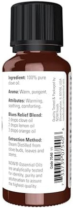NOW Essential Oils, Clove Oil, Balancing Aromatherapy Scent, Steam Distilled, 100% Pure, Vegan, Child Resistant Cap, 1-Ounce