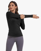 Women's Long Sleeve Compression Shirts, Dry Fit Workout Athletic Sun Protection Cooling Tops for Yoga Running Gym 2 4 Pack