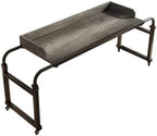 TigerDad Overbed Table with Wheels Overbed Desk Over Bed Desk King Queen Bed Table Overbed Laptop Table Over Bed Table with Wheels((Gray)