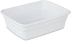 (2 Pack) Plastic Wash Tub Dishpan Basin and Foot Bath for Soaking Feet, Laundry Hand Wash Bucket, Dish Pans for Washing and Storage Cleaning Supplies - 8 Quarts - Heavy Duty - Made in USA (White)