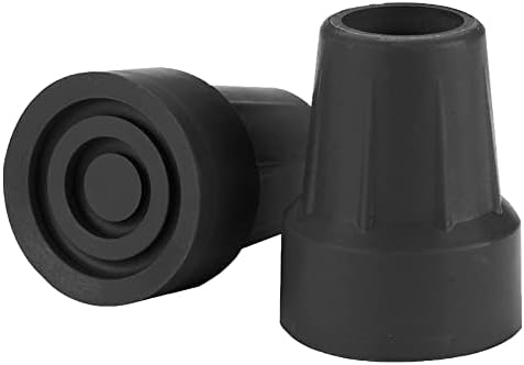SkyMed 7/8'' Shaft Super Heavy Duty Bariatric Cane Replacement Tip Black 2 CT, Product Size 3x2, 600lb Weight Capacity