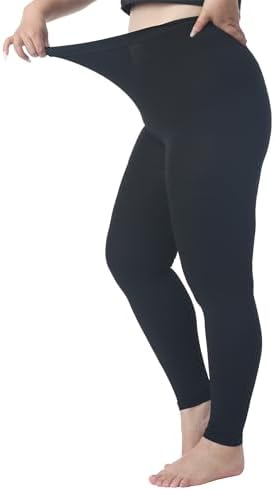 Plus Size 5XL Medical Compression Pantyhose for Women & Men, 15-20 mmHg Graduated Compression Leggings, Opaque Footless Waist High Compression Stockings for Edema, Varicose Veins, Flight, DVT, Black