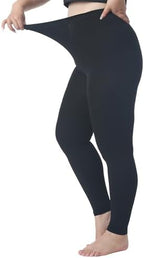 Plus Size 5XL Medical Compression Pantyhose for Women & Men, 15-20 mmHg Graduated Compression Leggings, Opaque Footless Waist High Compression Stockings for Edema, Varicose Veins, Flight, DVT, Black