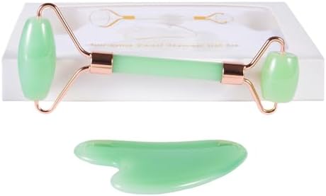 2pcs Scraping Facial Tool Valentine's Day Gift, Includes Roller and Scraping Set Massage Tool Jawline Sculptor Facial Contour Sculpting Tool for Your Skin Care Routine (Light Green Set)