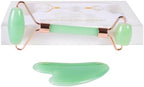 2pcs Scraping Facial Tool Valentine's Day Gift, Includes Roller and Scraping Set Massage Tool Jawline Sculptor Facial Contour Sculpting Tool for Your Skin Care Routine (Light Green Set)