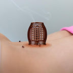 FRCOLOR Ceramic Moxibustion Jar and Scraping Cup 3.93X2.83X2.83In Portable Alternative Medicine Acupuncture Therapy Tool for Home and