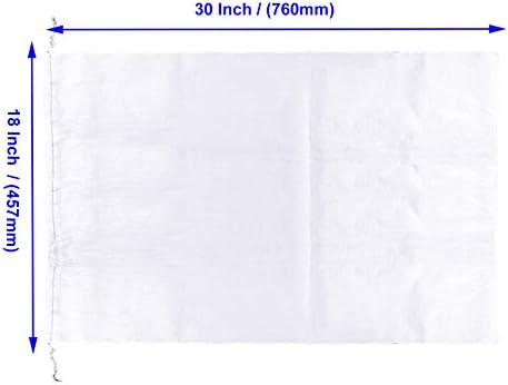 100 Packs 18 x 30 inches Empty Sand Bags, Heavy Duty Woven Polypropylene White Sandbags UV Protection Earth Bags for Flood Protection Industrial Construction Photography