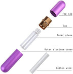 Gold Aluminum Essential Oil Nasal Inhaler Tubes Personal Empty Refillable Elegant Aluminum and Glass Nasal Inhalers Set with Cotton Wicks 5 pcs