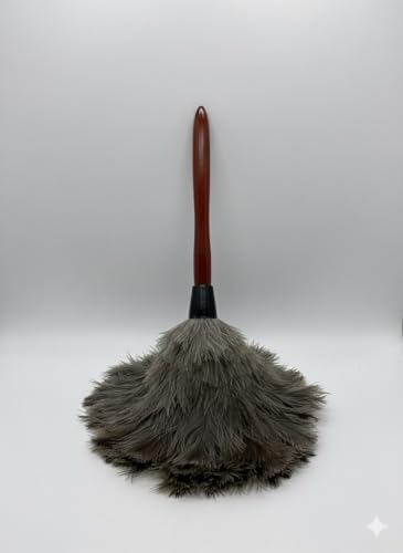AAYU Feather Duster (36cm) 14.5 inch for Home Cleaning | Soft-Feather Moping and car dusting| Eco-Friendly Genuine Ostrich Dusters with Wooden Handle Easy to Clean Reuse