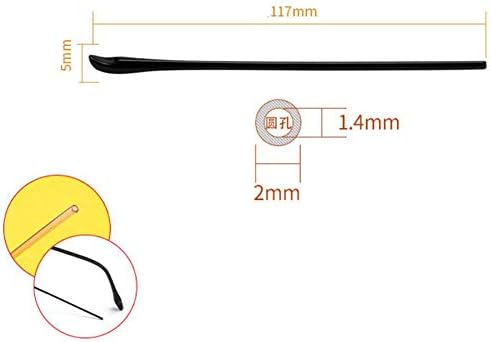 2 Pairs TR Material Eyeglasses Replacement Accessories Ear Anti-Slip Holder Long Temple Tips Ear Pads Tube Eyewear Retainers Replacement Tips for Thin Metal Eyeglass Legs (Black)