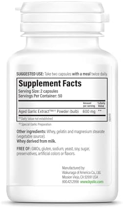 Kyolic Aged Garlic Extract Formula 100, Cardiovascular Health*, 100, Capsules.