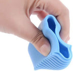 2PCS Candy Color Mini Silicone Washboard Creative Handheld Laundry Washboard,Perfect for Cleaning Hard-to-clean Collars, Cuffs(Blue,Pink)