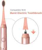 Replacement Toothbrush Heads with Covers for Burst (10 Count, Rose Gold)