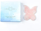 Natural Rose Quartz Jade Gua Sha Butterfly Scraping Massage Tool Genuine Rose Quartz Healing Gemstone for Facial Lifting and Tightening Massage Anti-Wrinkles Anti-Aging