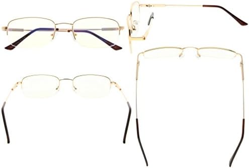 Computer Glasses Men Bendable Titanium Reading Eyeglasses Blue Light Filter