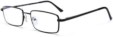 Reading Glasses Blue Light Blocking 2 Pack Rectangular Metal Anti Blue Ray and UV Readers for Men and Women