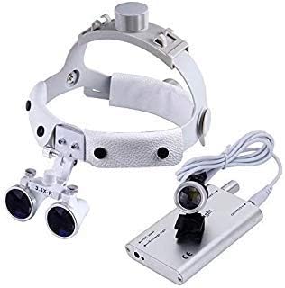 3.5X-R White Color LED Head Light + Dental Surgical Glasses Binocular Loupes DY-108