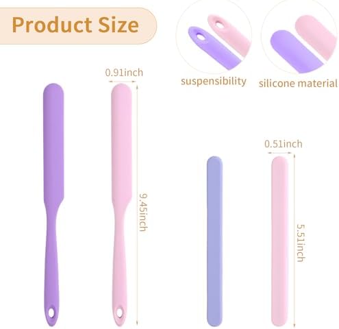 4PCS Silicone Wax Stick, Reusable Non Stick Waxing Applicator, Hair Removal Waxing Spatulas, Popsicle Sticks for Beauty Cosmetics Home Salon Body Use