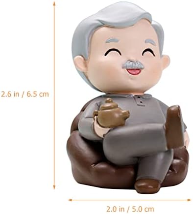 LUOZZY 2 Pcs Elderly Grandpa Grandma Figurine for Wedding Anniversary Birthday Party Cake Topper Decorations (Sofa Grandmother Grandfather)