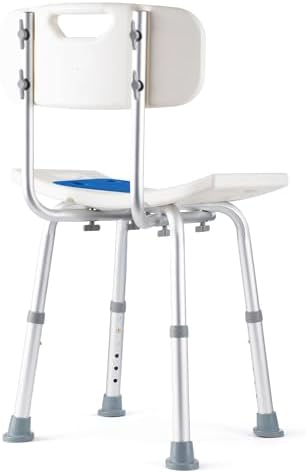 Dr. Kay's Adjustable Height Shower Chair Seat for Inside Shower, 350 lbs Heavy Duty Bathroom Stool for Bathtub, Safety Bath Bench with Backrest for Elderly and Disabled