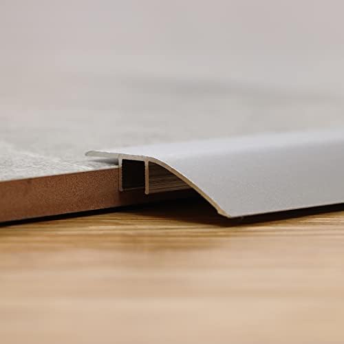 Trimold Aluminum Floor Transition Strip, Suitable for Doorways Threshold Ramp Tile Laminate Planks, Bridge The Height Between 0.2-0.5 Inch (2.9Ft x 1.7In, Matte Silver)