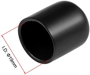 uxcell 20pcs Rubber End Caps 19mm ID Vinyl Round Tube Bolt Cap Cover Thread Protectors Black