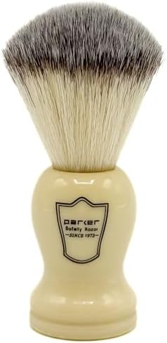 Parker, Synthetic Shaving Brush with Faux Cream Handle - Stand Included