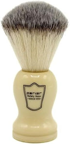 Parker, Synthetic Shaving Brush with Faux Cream Handle - Stand Included