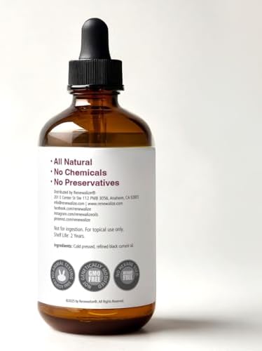 Black Currant Seed Oil Cold Pressed – 100% Pure Natural Carrier Oil for Skin & Hair | Rich in GLA & Omega Fatty Acids | Moisturizer for Face, Scalp, Nails | 4 fl oz