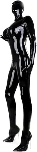 Full Body Latex Catsuit Breast 3D Cut Back Zipper Only Open Nose for Women Tight Rubber Bodysuit Jumpsuit Party Wear