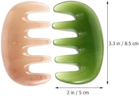 FRCOLOR Wide Tooth Scalp Massage Comb Hair Care Tool Acupoint Massage Scraping Comb for Relaxation and Physical Therapy 3.34X1.96X0.59In