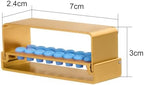 2Pcs 16 Holes Bur Block Holder with Silicon Cover Autoclavable Burs Block Case for Placing FG RA Burs (golden)