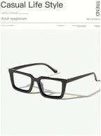 1 Pairs Men's Women Acrylic Casual Rectangular Lightweight Business Fashion Glasses, Suitable for Daily Reading and Commuting