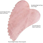 Rose Quartz Gua Sha Comb Massage Tool - Unique Comb Edge Gua Sha Board for SPA & Acupuncture Therapy (Heart Shape)