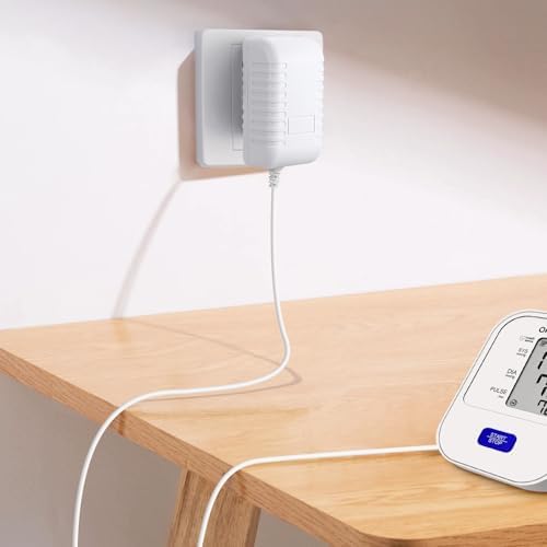6V AC Adapter for Omron Blood Pressure Monitor Hem-ADPTW5, 5, 7,10 Series, BP5250 BP5450, Replacement Power Cord Supply, White