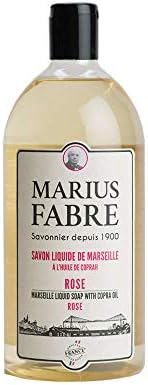 Marius Fabre Marseilles Liquid Soap Rose 1 Liter 33.8 Fluid Ounces Refill