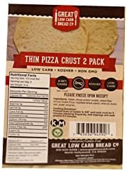Great Low Carb Thin Pizza Crust 2 Pack 8 oz . 2 Bags| Keto friendly | Kosher |Non GMO |Low carb diet