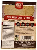 Great Low Carb Thin Pizza Crust 2 Pack 8 oz . 2 Bags| Keto friendly | Kosher |Non GMO |Low carb diet