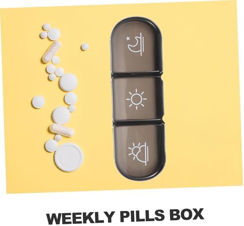 Portable Weekly Medicine Organizer Case Storage Container for Travel and Home Lightweight Pill Dispenser Box Featuring Protective Lid for Vitamins and Regular Supplements