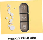 Portable Weekly Medicine Organizer Case Storage Container for Travel and Home Lightweight Pill Dispenser Box Featuring Protective Lid for Vitamins and Regular Supplements