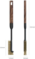 Cleaning Brush, Diveotree Hard Bristle Brush for Deep Cleaning Grout, Sink, Cup, Teapot, Bottle, Blender, Multi-Purpose Brush wih Long Handle for Kitchen (Brown)