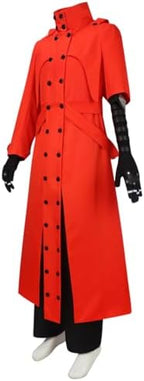 Adult Vash the Stampede Costume Suit Anime Trigun Vash Cosplay Uniform Red Trench Coat Halloween Outfits